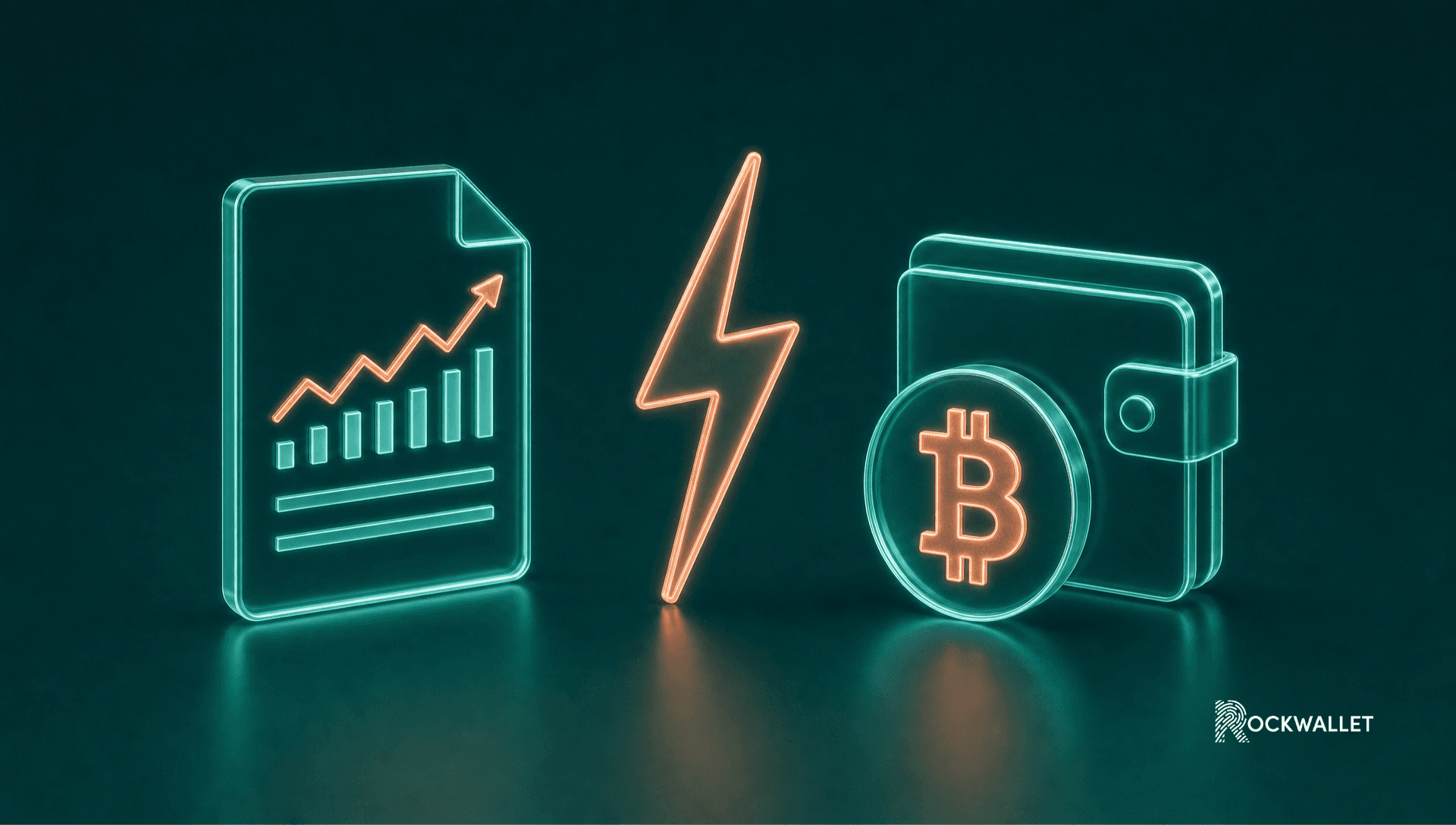 An illustration showing Bitcoin ETF and a Bitcoin